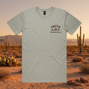 Truth or Consequences Long Horn 100% Cotton Unisex TShirt - Earthy Tones