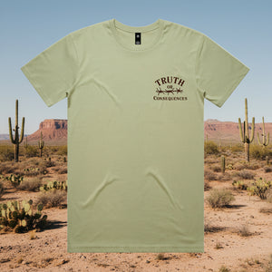 Truth or Consequences Long Horn 100% Cotton Unisex TShirt - Earthy Tones