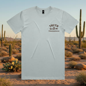 Truth or Consequences Long Horn 100% Cotton Unisex TShirt - Earthy Tones