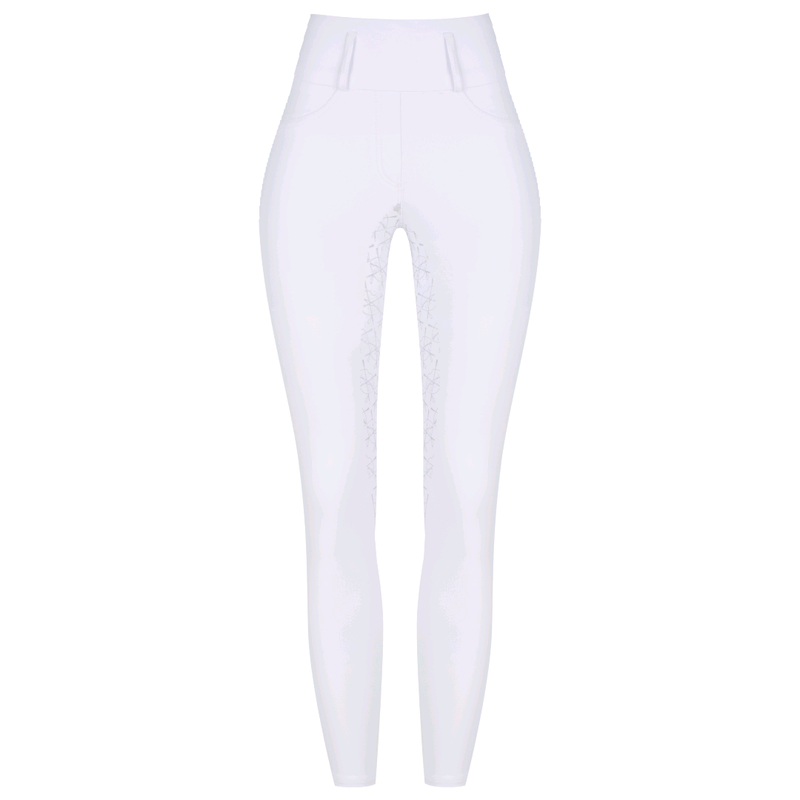 Competition Hybrid Breeches - White, KNEE GRIP