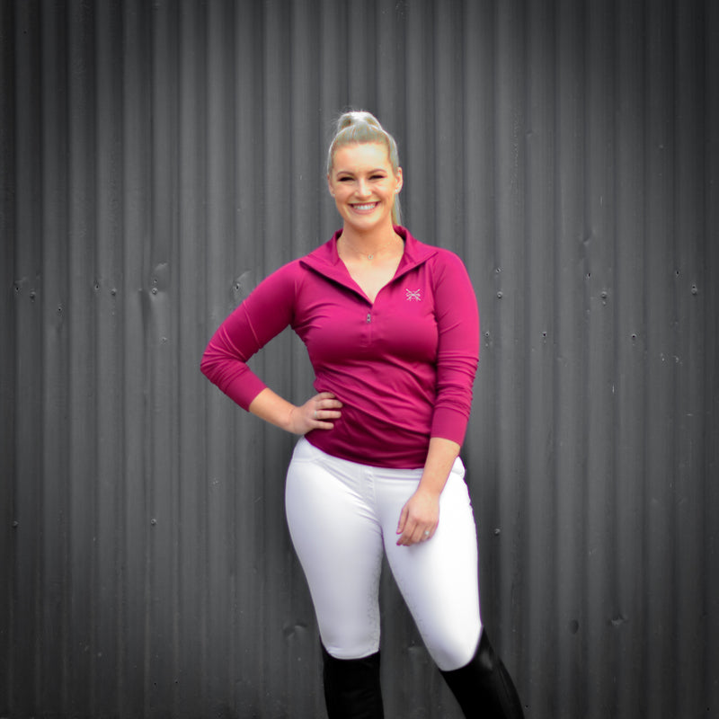 Competition Hybrid Breeches - White, NO GRIP