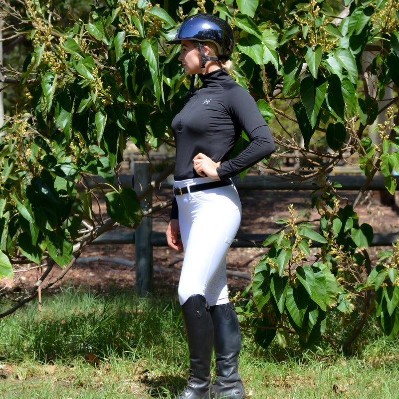 Competition Hybrid Breeches - White, NO GRIP
